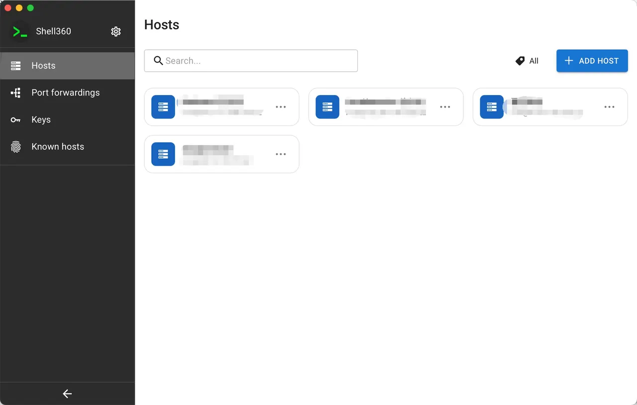 Shell360 SSH 客户端界面